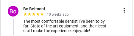 Patient Google reviews about the best dentist in and around Folsom